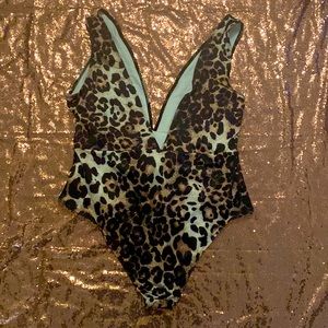 Leopard print one piece swimsuit (size 12-USA)-(size 16-UK)